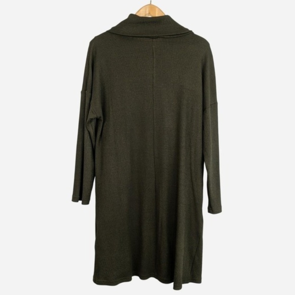 Joseph Ribkoff Needle Rib Cocoon Dress Olive Black Zip NWT 10 - Picture 5 of 11